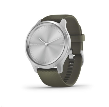 Garmin monitorovací náramek a hodinky vivomove3 Style, Silver/Green Band, EU