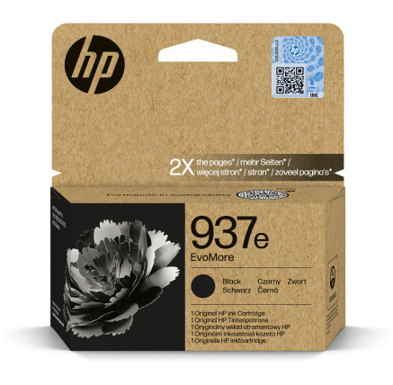 HP 937e EvoMore Black Original Ink Cartridge (2,500 pages)