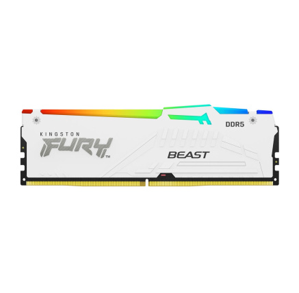 KINGSTON DIMM DDR5 16GB 6400MT/s CL32 Non-ECC FURY Beast RGB XMP, Bílá