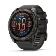 Garmin fenix® 8 AMOLED Sapphire - 51 mm - Carbon Gray DLC Titanium with Black | Pebble Gray Silicone Band, EU