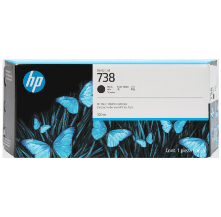 HP 738 300-ml Black DesignJet Ink Cartridge