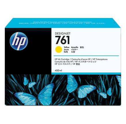 HP 761 Yellow DJ Ink Cart, 400 ml, CM992A