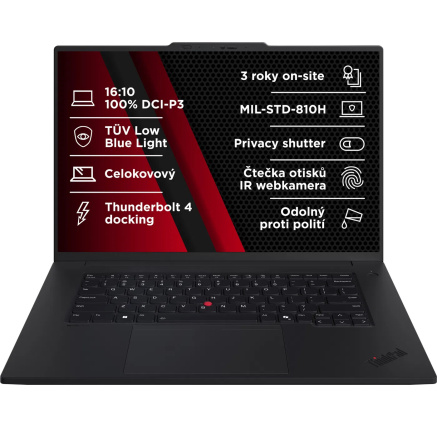 LENOVO NTB ThinkPad/Workstation P1 G7 - Ultra9 185H,16" WQXGA,64GB,1TBSSD,RTX 2000 Ada 8GB,IRcam,W11P