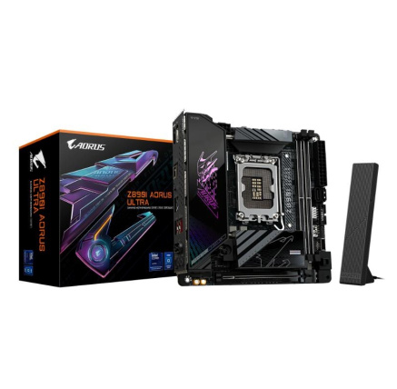 GIGABYTE MB Sc LGA1851 Z890I AORUS ULTRA, Intel Z890, 4xDDR5, 1xDP, 1xHDMI, 1xThunderbolt, WiFi, mITX