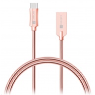 CONNECT IT Wirez Steel Knight USB-C (Type C) - USB-A, metallic rose-gold, 1 m