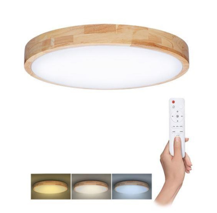 Solight LED osvětlení s dálkovým ovladačem Solid Oak, 60W, 4200lm, 51cm, změna chromatičnosti, stmívatelné