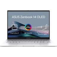 ASUS NTB Zenbook 14 OLED (UX3405MA-OLED862X), Ultra 9-185H, 14" 2880 x 1800, 32GB, 1TB SSD, Intel Arc, W11 Pro, Silver