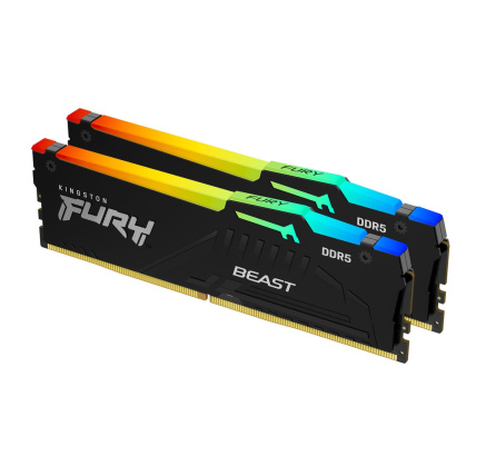 KINGSTON DIMM DDR5 32GB (Kit of 2) 6400MT/s CL32 Non-ECC FURY Beast RGB XMP, Černá