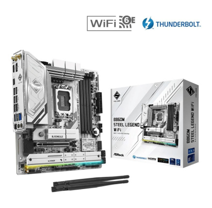 ASRock MB Sc LGA1851 B860M Steel Legend WiFi, Intel B860, 4xDDR5, 1xThunderbolt, 1xDP, 1xHDMI, WiFi, mATX