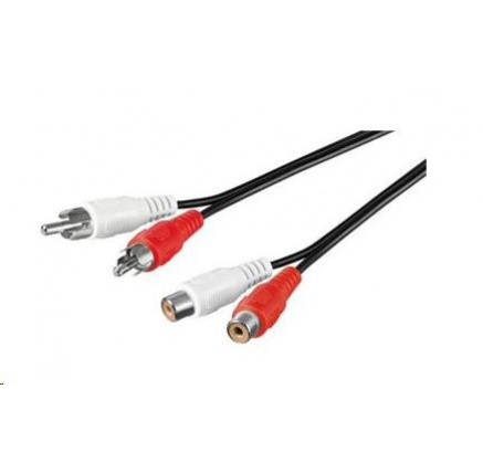 PREMIUMCORD Kabel prodlužovací audio 2x Cinch - 2x Cinch (RCA, M/F) 3m