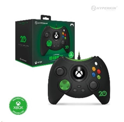 Hyperkin Duke Wired Controller for Xbox Series|One/Win 11|10 (Xbox 20th Black) Licensed by Xbox