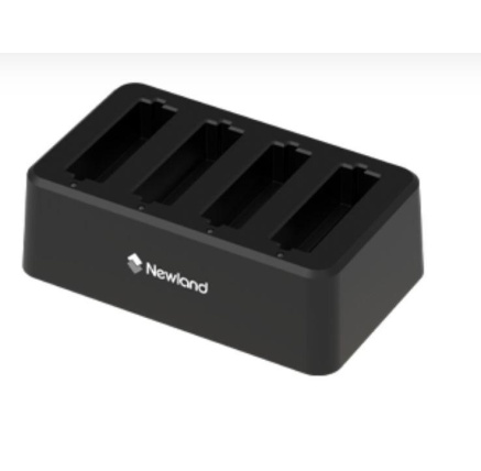 Newland 4-slot battery charger for MT90 series, includes adapter with UK and EU power plug