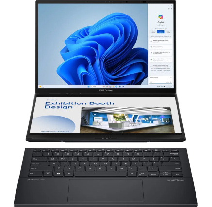 ASUS NTB Zenbook 14 Duo OLED (UX8406MA-OLED085X), Ultra 7 155H, 14" 2880 x 1800, 16GB, 1TB SSD, IntelArc, W11 Pro, Black