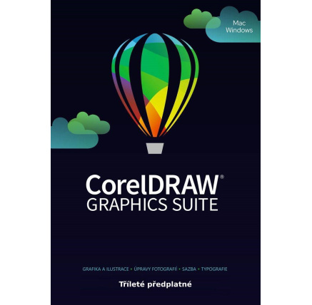 CorelDRAW Graphics Suite 3 roky obnova pronájmu licence (5-50) EN/FR/DE/IT/SP/BP/NL/CZ/PL