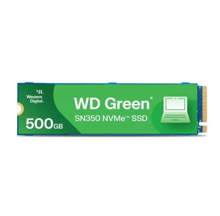 WD GREEN SSD NVMe 500GB PCIe SN350, Geb3 8GB/s, (R:2400/W:1650 MB/s)