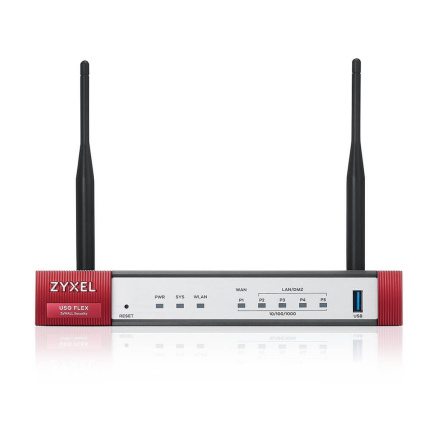 Zyxel USG FLEX 50 Series, 10/100/1000, 1*WAN, 4*LAN/DMZ ports, WiFi 6 AX1800, 1*USB (device only)