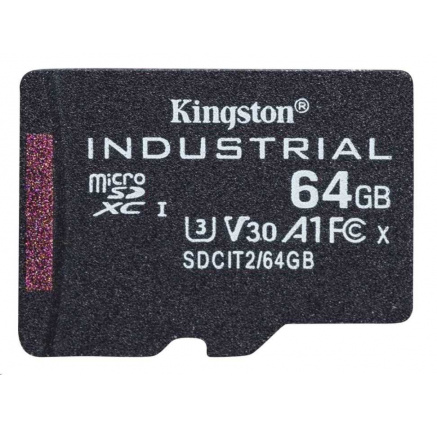 Kingston MicroSDXC karta 64GB microSDXC Industrial C10 A1 pSLC Card Single Pack