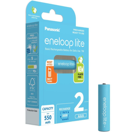 PANASONIC HR03 AAA 4LCCE/2BE ENELOOP LITE N, 550 mAh (Blistr 2ks)