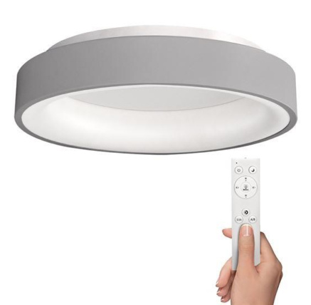 Solight LED stropní světlo kulaté Treviso, 48W, 2880lm, stmívatelné, dálkové ovládání, šedá