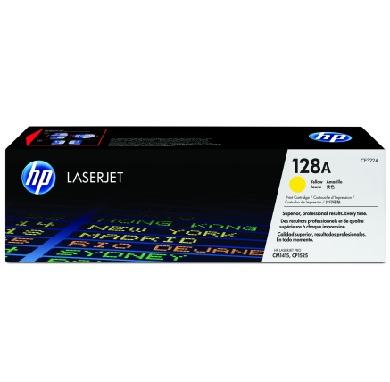 HP 128A Yellow LJ Toner Cart, CE322A (1,300 pages)