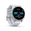 Garmin fenix® 8 – 43 mm, AMOLED, Silver / Whitestone se silikonovým řemínkem.