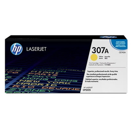 HP 307A Yellow LJ Toner Cart, CE742A (7,300 pages)