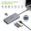 ACER 12v1 Type C dongle: 2 x USB3.2, 2 x USB2.0, 1x SD/TF, 2 x HDMI, 1 x PD, 1 x DP, 1 x RJ45, 1 x 3.5 Audio