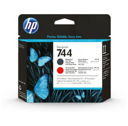 HP 744 Matte Black & Red Printhead