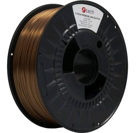 C-TECH Tisková struna (filament) PREMIUM LINE, Silk PLA, měď, 1,75mm, 1kg