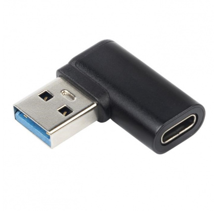 PremiumCord USB redukce USB-C  - USB3.0 typ A  (F/M), zahnutá 90°