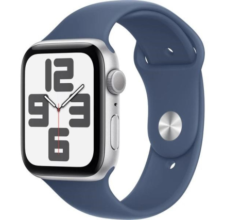 Apple Watch SE (2024) GPS 40mm Silver Aluminium Case with Denim Sport Band - S/M