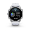 Garmin fenix® 8 – 43 mm, AMOLED, Silver / Whitestone se silikonovým řemínkem.