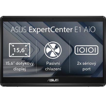 ASUS PC AiO ExpertCenter E1 (E1600WKAT-BA041M), N4500, 15.6" 1920 x 1080, 4GB, 128GB SSD, UHD, RS-232, No OS, Black