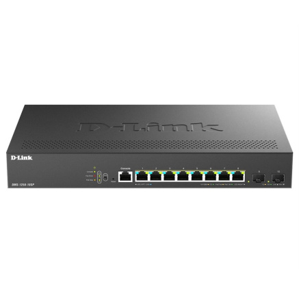 D-Link DMS-1250-10SP/E, 8x 2.5G BASE-T PoE, 2x 10G SFP+, 240W Smart Managed Switch