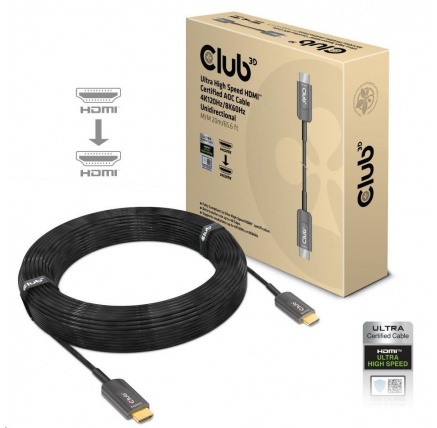 Club3D Kabel prodlužovací Ultra Rychlý HDMI™ Certifikovaný AOC kabel 8K60Hz (M/M), 4K120Hz, 20m, černá