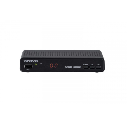 Orava DVB-30 digitální pozemní přijímač DVB-T2, HD, HEVC, PVR, paměť pro 500 programů, SCART, HDMI, ethernet, černá