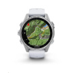 Garmin fenix® 8 – 43 mm, AMOLED, Silver / Whitestone se silikonovým řemínkem.