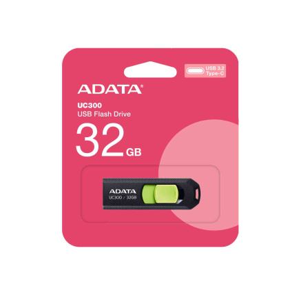 ADATA Flash Disk 32GB UC300, USB-C 3.2, černo-zelená