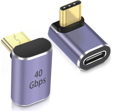 PremiumCord Adaptér USB-C na USB-C, USB 4.0, zahnutý 90°