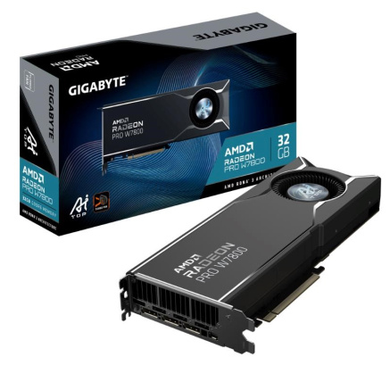 GIGABYTE VGA Radeon PRO W7800 Dual Slot AI TOP 32G, 32G GDDR6, 3xDP, 1xMiniDP