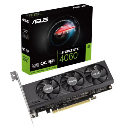 ASUS VGA NVIDIA GeForce RTX 4060 LP BRK OC 8G, 8G GDDR6, 2xDP, 2xHDMI