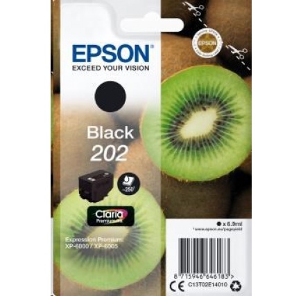 EPSON ink čer Singlepack "Kiwi" Black 202 Claria Premium Ink 6,9 ml