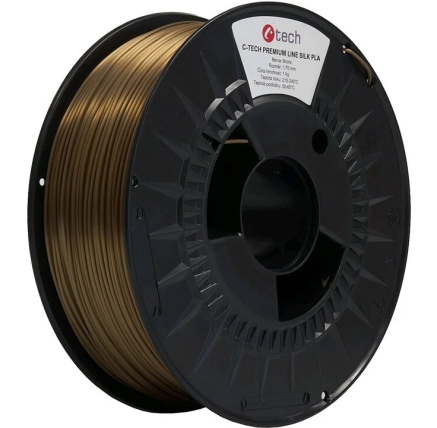 C-TECH Tisková struna (filament) PREMIUM LINE, Silk PLA, bronz, 1,75mm, 1kg