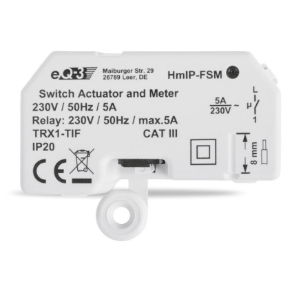 Homematic IP Spínací akční člen s měřením - 5A, skrytá montáž