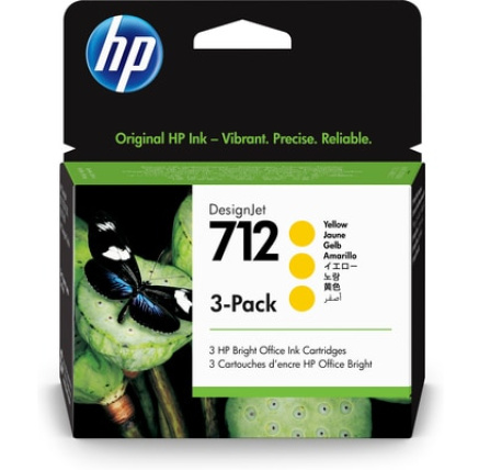 HP 712 3-Pack 29-ml Yellow DesignJet Ink Cartridge