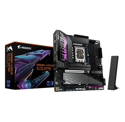 GIGABYTE MB Sc LGA1851 B860M AORUS ELITE WIFI6E, Intel B860, 4xDDR5, 1xThunderbolt, 1xDP, 1xHDMI, WiFi, mATX