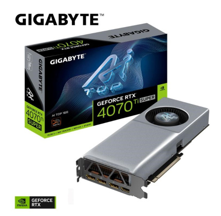 GIGABYTE VGA NVIDIA GeForce RTX 4070 Ti SUPER AI TOP 16G, 16G GDDR6X, 3xDP, 1xHDMI