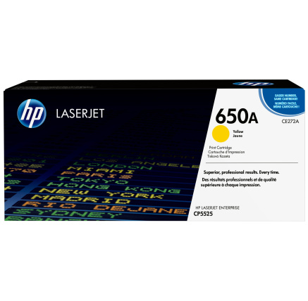 HP 650A Yellow LJ Toner Cart, CE272A (15,000 pages)