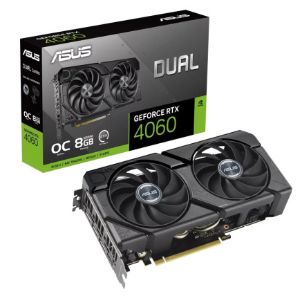 ASUS VGA NVIDIA GeForce RTX 4060 DUAL OC EVO 8G, 8G GDDR6, 3xDP, 1xHDMI