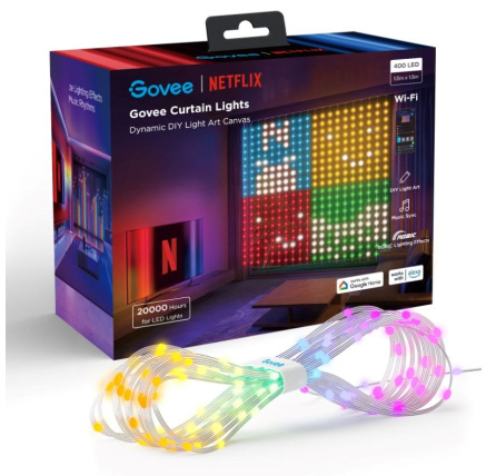 Govee Netflix RGBIC Curtain Light 400 LED - 1,5 x 1,5m